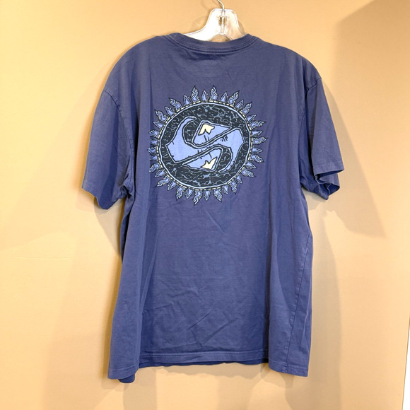 Quiksilver Mens Tee Spin Cycle Short Sleeve Size XL Blue JNCO Style - Picture 1 of 9